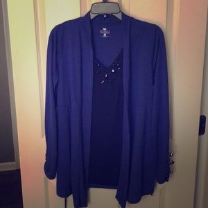 Dressy long sleeve maternity top w/built in tank